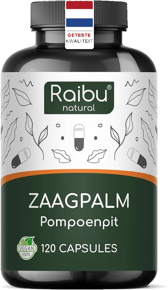 Potje Raibu Natural Zaagpalm & Pompoenpit, 120 capsules